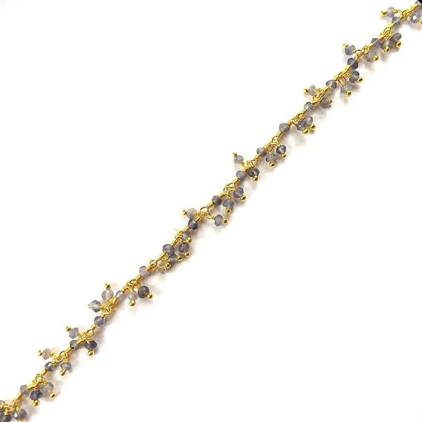 CHG-249-IO 18K Gold Overlay Beading & Extender Iolite Chain Beads Bali Designs Inc 