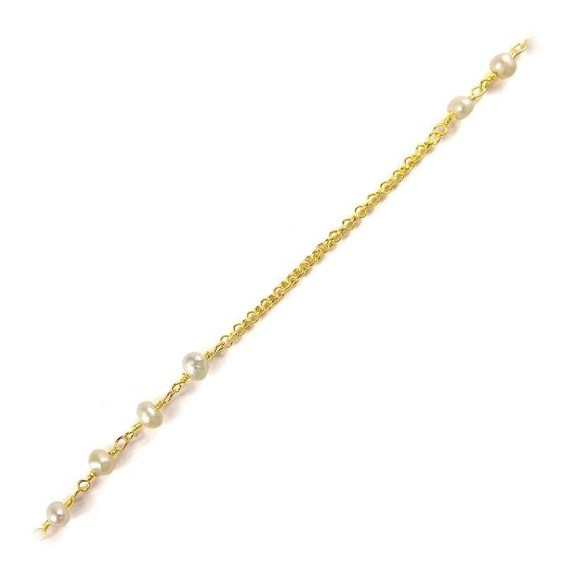 CHG-252-PE 18K Gold Overlay Beading & Extender Pearl Chain Beads Bali Designs Inc 