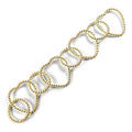 18K Gold Overlay Over Copper textured heart link chain featuring rope style twisted links designed for wholesale jewelry manufacturing and symbolic design use