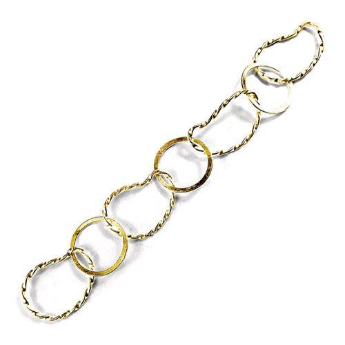 18K Gold Overlay Over Copper swirl and round link chain featuring oversized twisted links designed for wholesale jewelry manufacturing and statement chain production