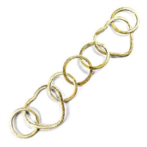 CHG-263 18K Gold Overlay Beading & Extender Chain Small Ring -18MMHeart Ring-23X27MM Beads Bali Designs Inc 