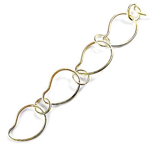 CHG-264 18K Gold Overlay Beading & Extender Chain Small Ring -10MM Swiril Ring-25X18MM Beads Bali Designs Inc 
