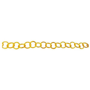 18K Gold Overlay Over Copper round link chain with uniform circular links designed for wholesale jewelry manufacturing and classic extender chain use