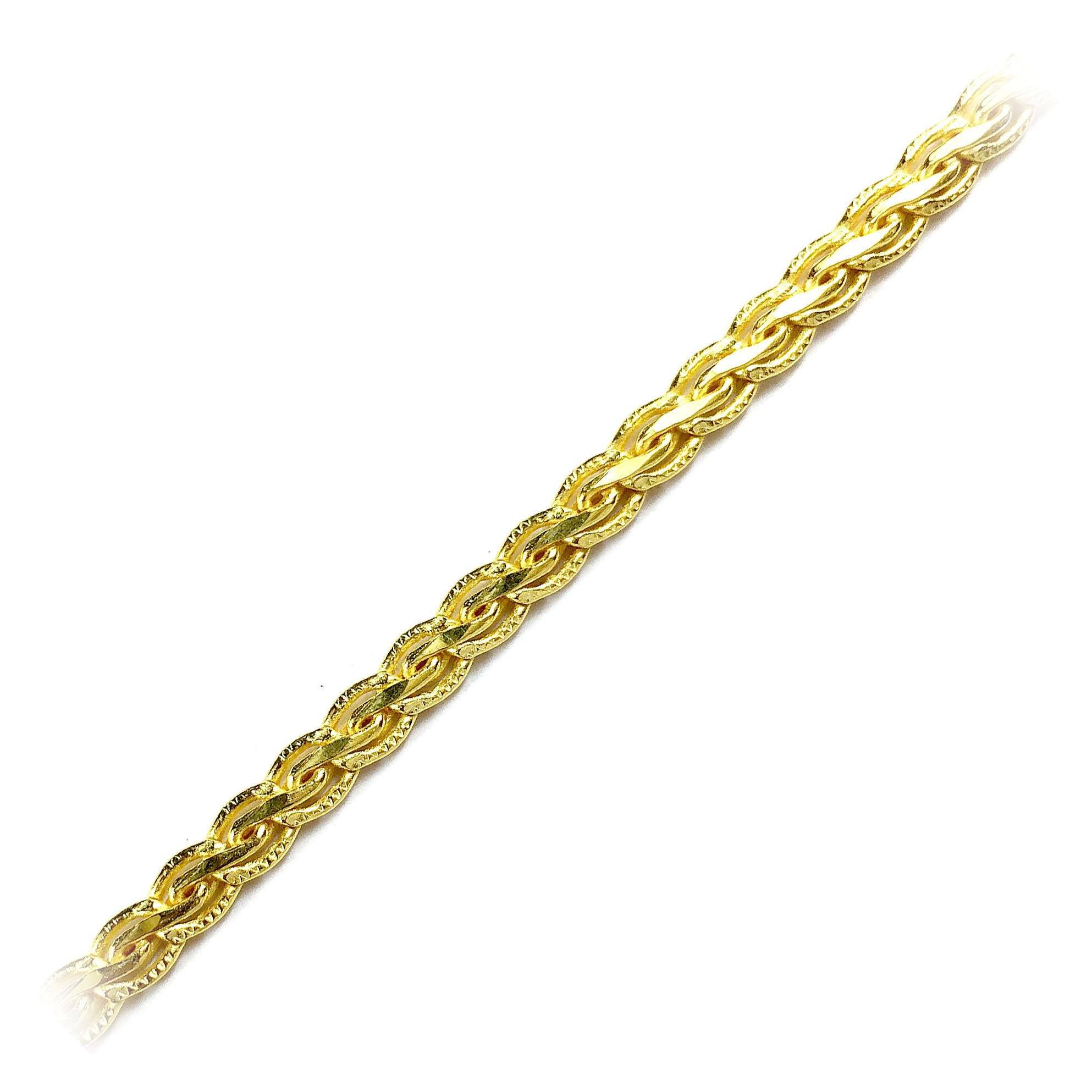 18K Gold Overlay Over Copper braided interlock chain featuring layered woven links designed for wholesale jewelry manufacturing and durable extender use