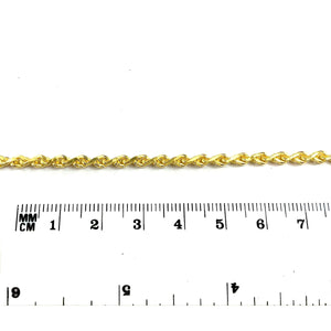 18K Gold Overlay Over Copper fine link extender chain featuring evenly spaced 3MM rounded links designed for professional jewelry manufacturing and bulk supply use