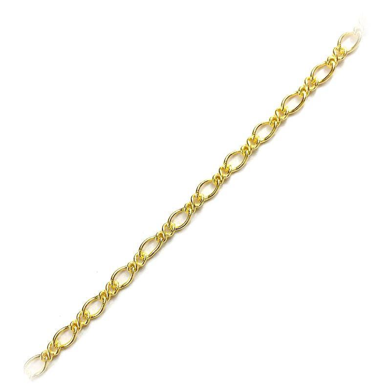 18K Gold Overlay Over Copper oval link extender chain with 3MM by 4MM proportions designed for wholesale jewelry production and component assembly