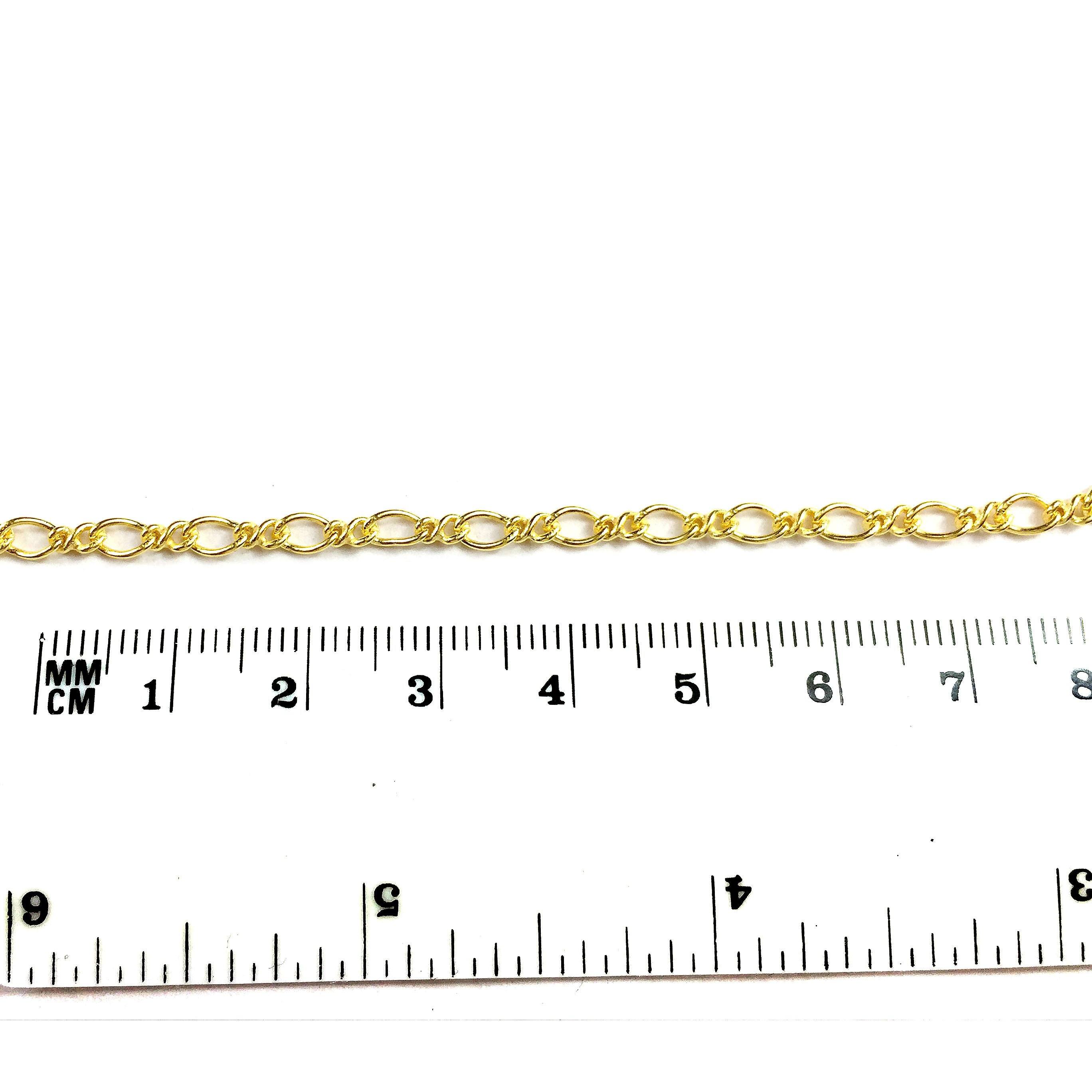 18K Gold Overlay Over Copper oval link extender chain with 3MM by 4MM proportions designed for wholesale jewelry production and component assembly