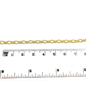 18K Gold Overlay Over Copper oval link extender chain with 3MM by 4MM proportions designed for wholesale jewelry production and component assembly