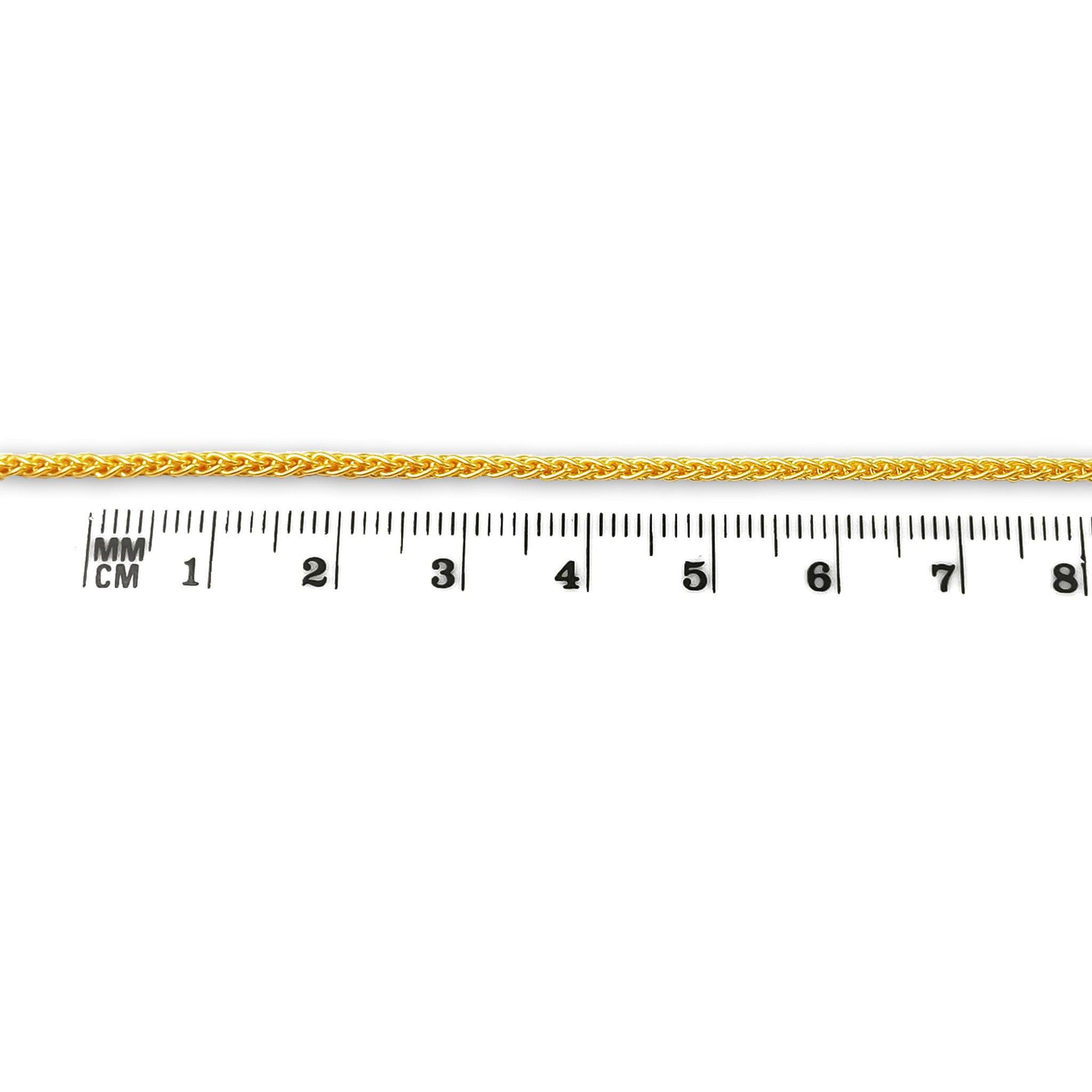 18K Gold Overlay Over Copper compact rope link beading extender chain manufactured for wholesale jewelry production and bulk supply use