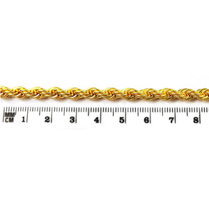 Rope style 18K Gold Overlay Over Copper jewelry chain with polished finish and tightly woven links, designed for wholesale jewelry manufacturing and bulk production use