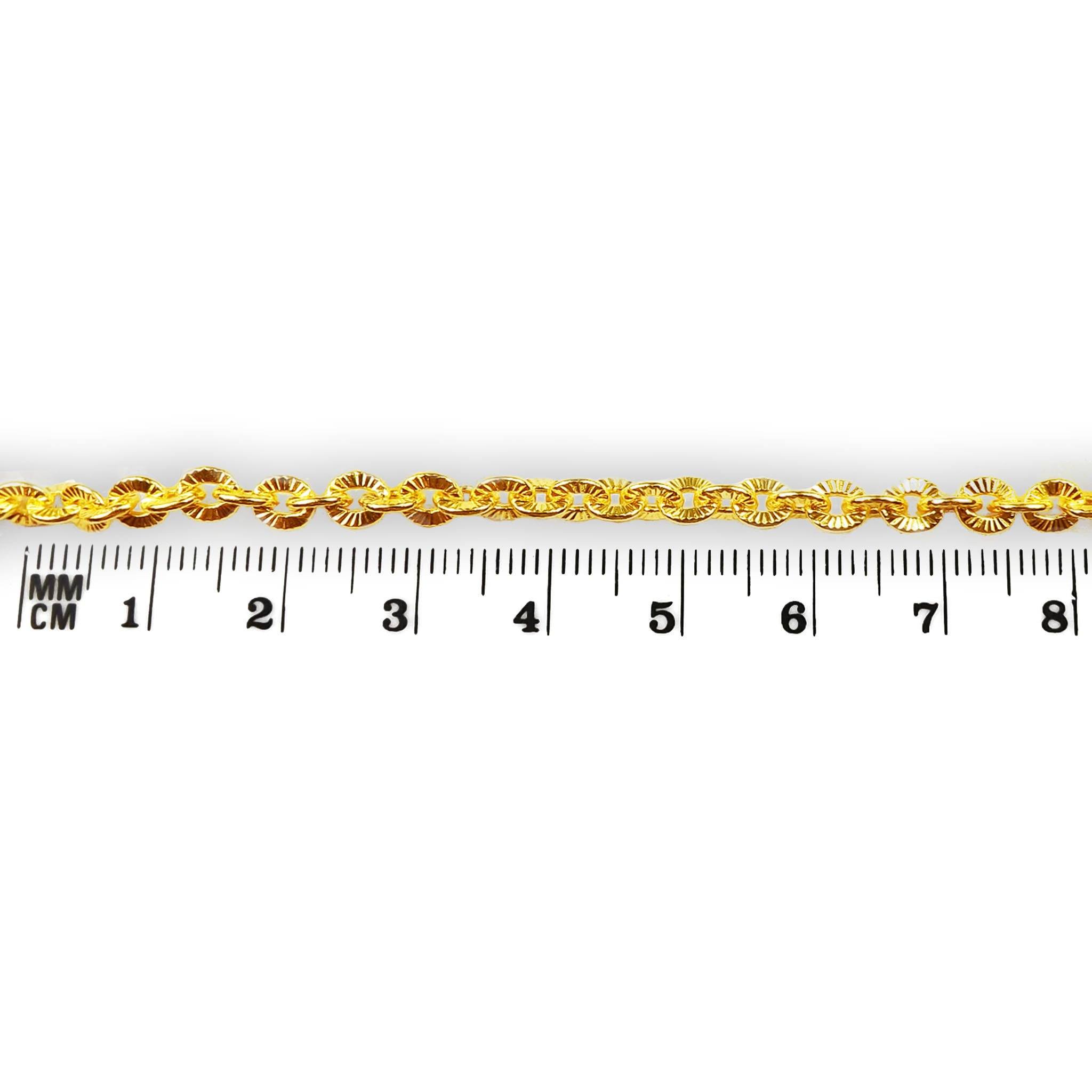 Textured oval link 18K Gold Overlay Over Copper jewelry chain with polished finish, designed for wholesale jewelry manufacturing, bulk production, and professional design applications