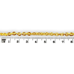Textured oval link 18K Gold Overlay Over Copper jewelry chain with polished finish, designed for wholesale jewelry manufacturing, bulk production, and professional design applications
