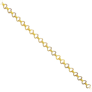 Heart shape link 18K Gold Overlay Over Copper jewelry chain with polished finish, designed for wholesale jewelry manufacturing, bulk production, and decorative jewelry applications