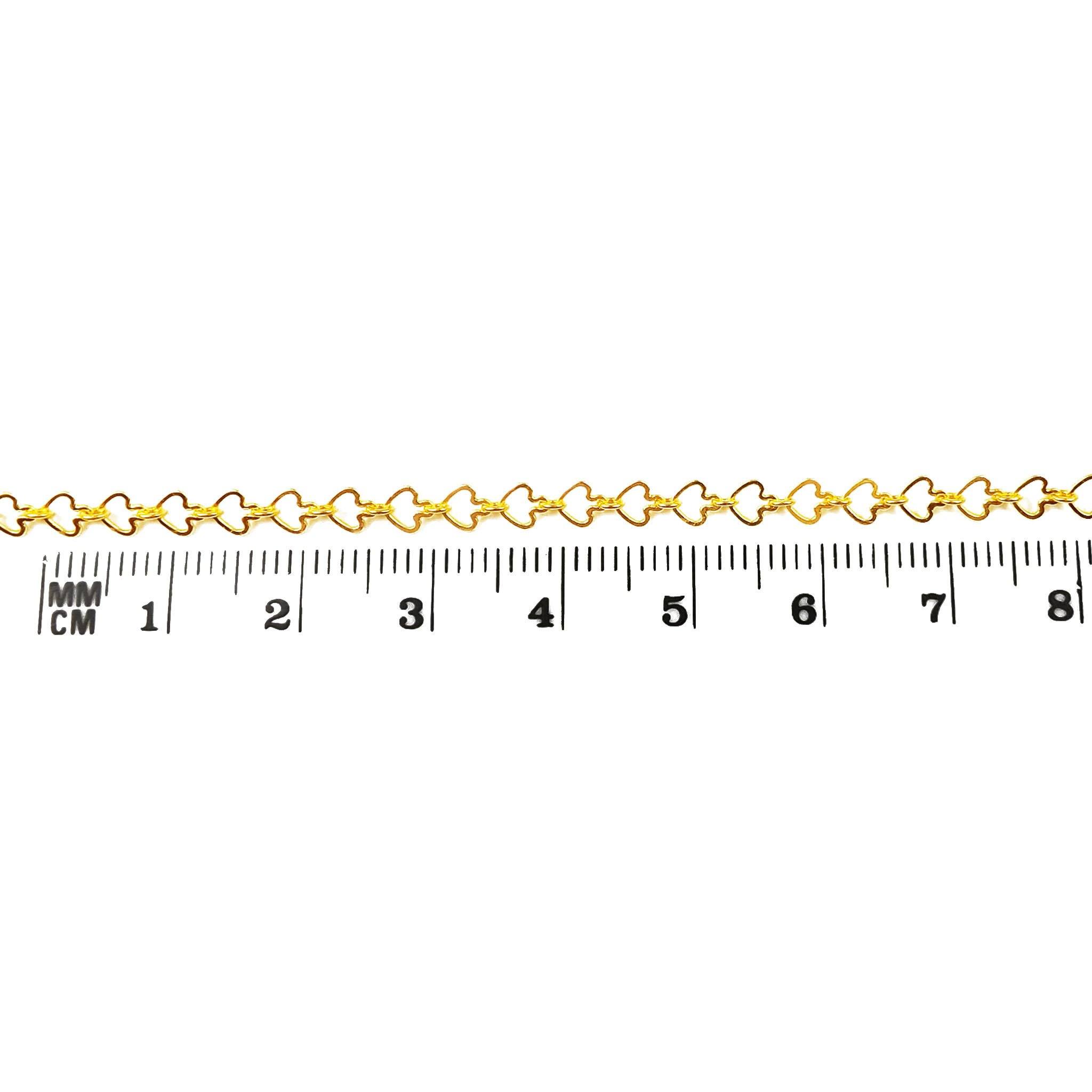 Heart shape link 18K Gold Overlay Over Copper jewelry chain with polished finish, designed for wholesale jewelry manufacturing, bulk production, and decorative jewelry applications