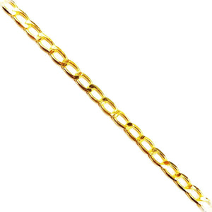 Elongated oval link 18K Gold Overlay Over Copper jewelry chain with polished finish, designed for wholesale jewelry manufacturing, bulk production, and professional design applications