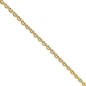 Alternating heart and oval link 18K Gold Overlay Over Copper jewelry chain with polished finish, designed for wholesale jewelry manufacturing and bulk decorative jewelry production