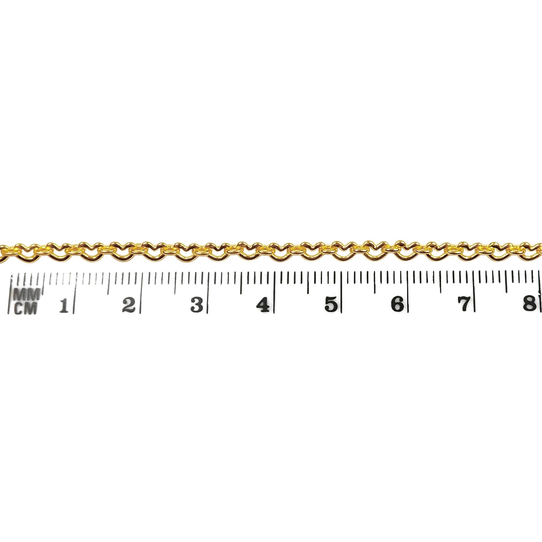 Alternating heart and oval link 18K Gold Overlay Over Copper jewelry chain with polished finish, designed for wholesale jewelry manufacturing and bulk decorative jewelry production