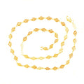 Decorative motif link 18K Gold Overlay Over Copper necklace with polished finish and evenly spaced ornamental links, designed for wholesale jewelry distribution and retail-ready collections