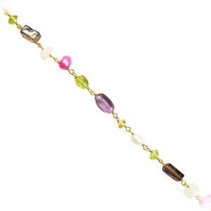 CHG-317-CO1 18K Gold Overlay Beading & Extender Rainbow,Citrine, Pearl, Beads Bali Designs Inc 