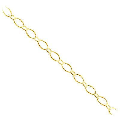 Alternating large and small oval link 18K Gold Overlay Over Copper jewelry chain with polished finish for wholesale jewelry manufacturing and bulk production use