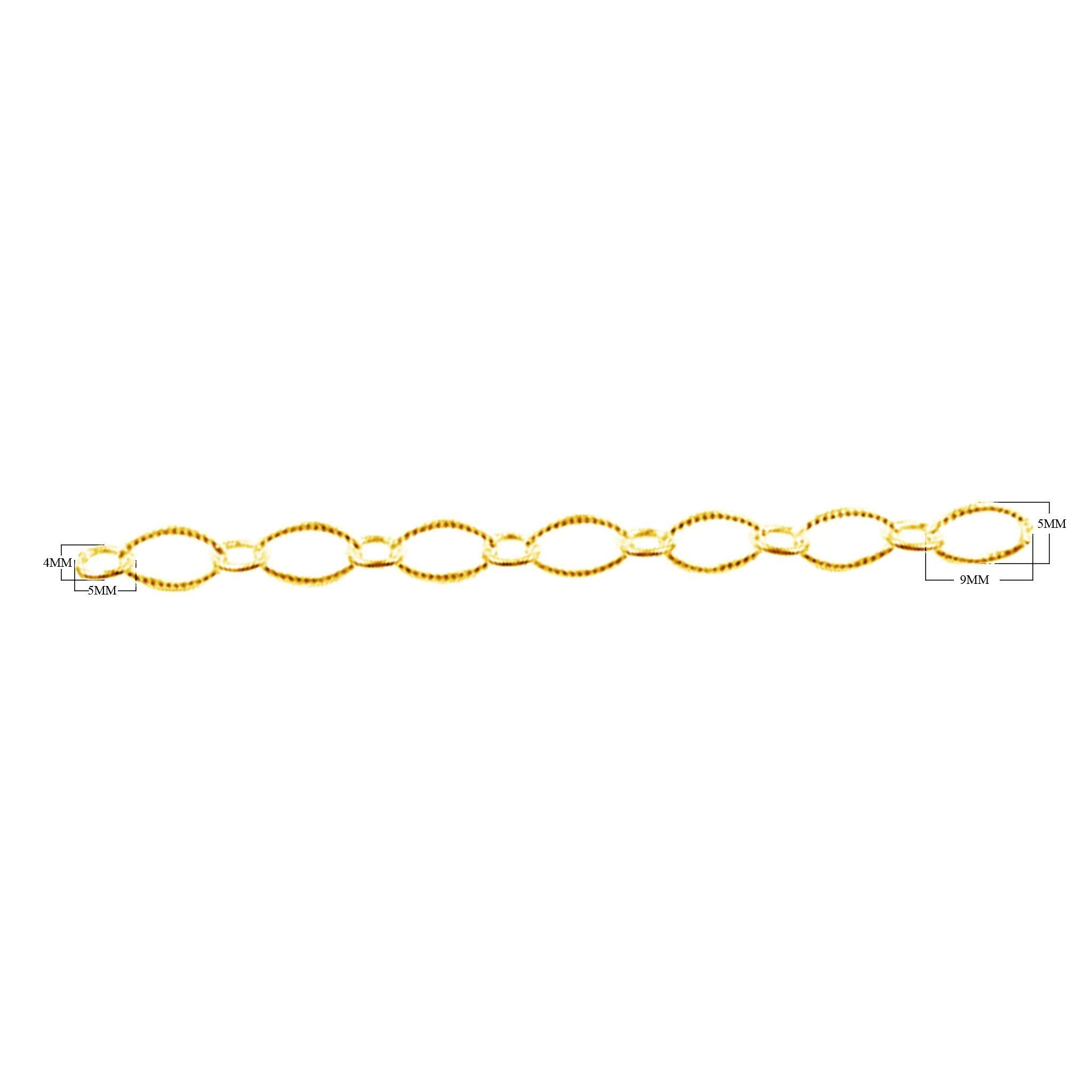 Alternating large and small oval link 18K Gold Overlay Over Copper jewelry chain with polished finish for wholesale jewelry manufacturing and bulk production use