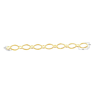Alternating large and small oval link 18K Gold Overlay Over Copper jewelry chain with polished finish for wholesale jewelry manufacturing and bulk production use