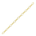 18K Gold Overlay Over Copper alternating slim oval link beading chain with mixed link sizes and polished finish sold per foot