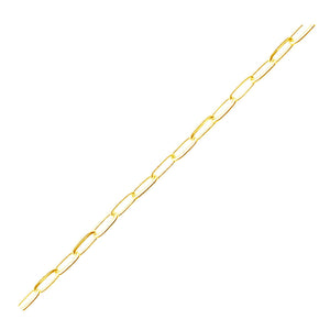 Elongated link chain made with 18K Gold Overlay Over Copper featuring polished finish, uniform oval links, and durable construction sold per foot for wholesale jewelry manufacturing