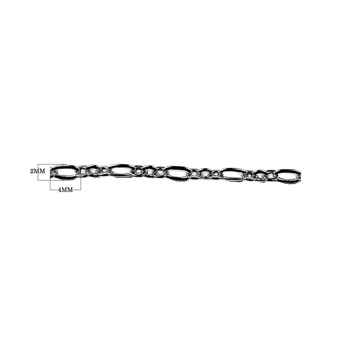 CHR-295-4X2MM Black Rhodium Overlay Beading & Extender Chain Beads Bali Designs Inc 