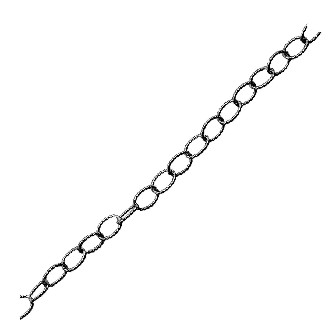 CHR-329-7X5MM-IT Black Rhodium Overlay Beading & Extender Chain Beads Bali Designs Inc 