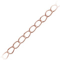 Rose Gold Overlay Over Copper medium oval link chain with smooth uniform links designed for wholesale jewelry manufacturing, extender preparation, and bulk production workflows