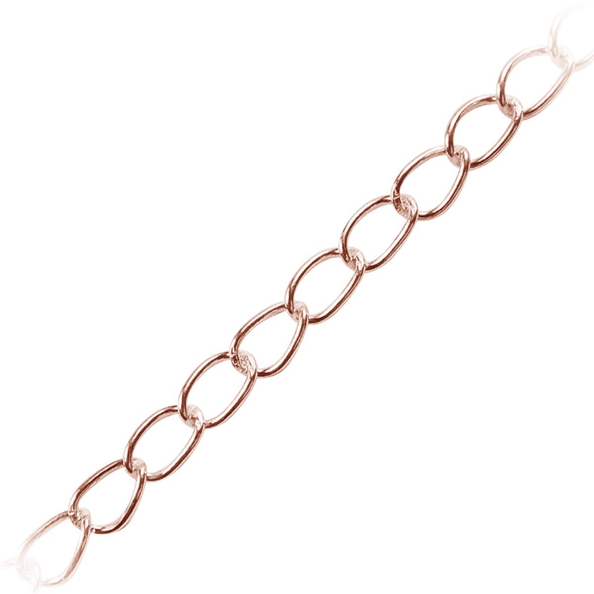 Rose Gold Overlay Over Copper medium oval link chain with smooth uniform links designed for wholesale jewelry manufacturing, extender preparation, and bulk production workflows