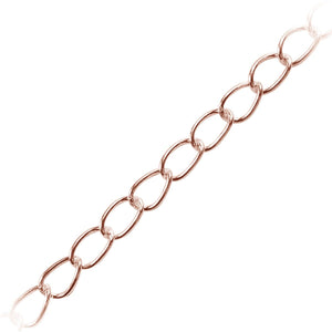 Rose Gold Overlay Over Copper medium oval link chain with smooth uniform links designed for wholesale jewelry manufacturing, extender preparation, and bulk production workflows