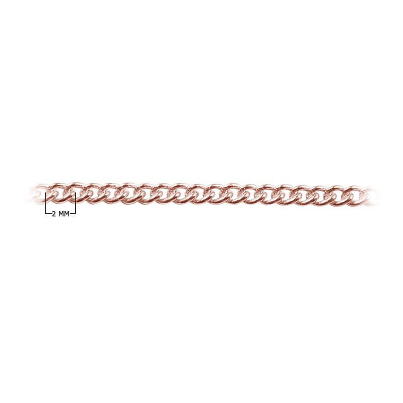 Rose Gold Overlay Over Copper fine curb link chain with tightly connected links designed for wholesale jewelry manufacturing, extender construction, and professional assembly lines
