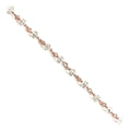 Rose Gold Overlay Over Copper beaded chain featuring Rose Crystal Quartz accents, designed for wholesale jewelry making and sold per foot for custom-length designs.