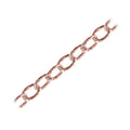 Rose Gold Overlay Over Copper oversized link chain with elongated oval links, handcrafted in India and sold per foot for wholesale jewelry manufacturing.