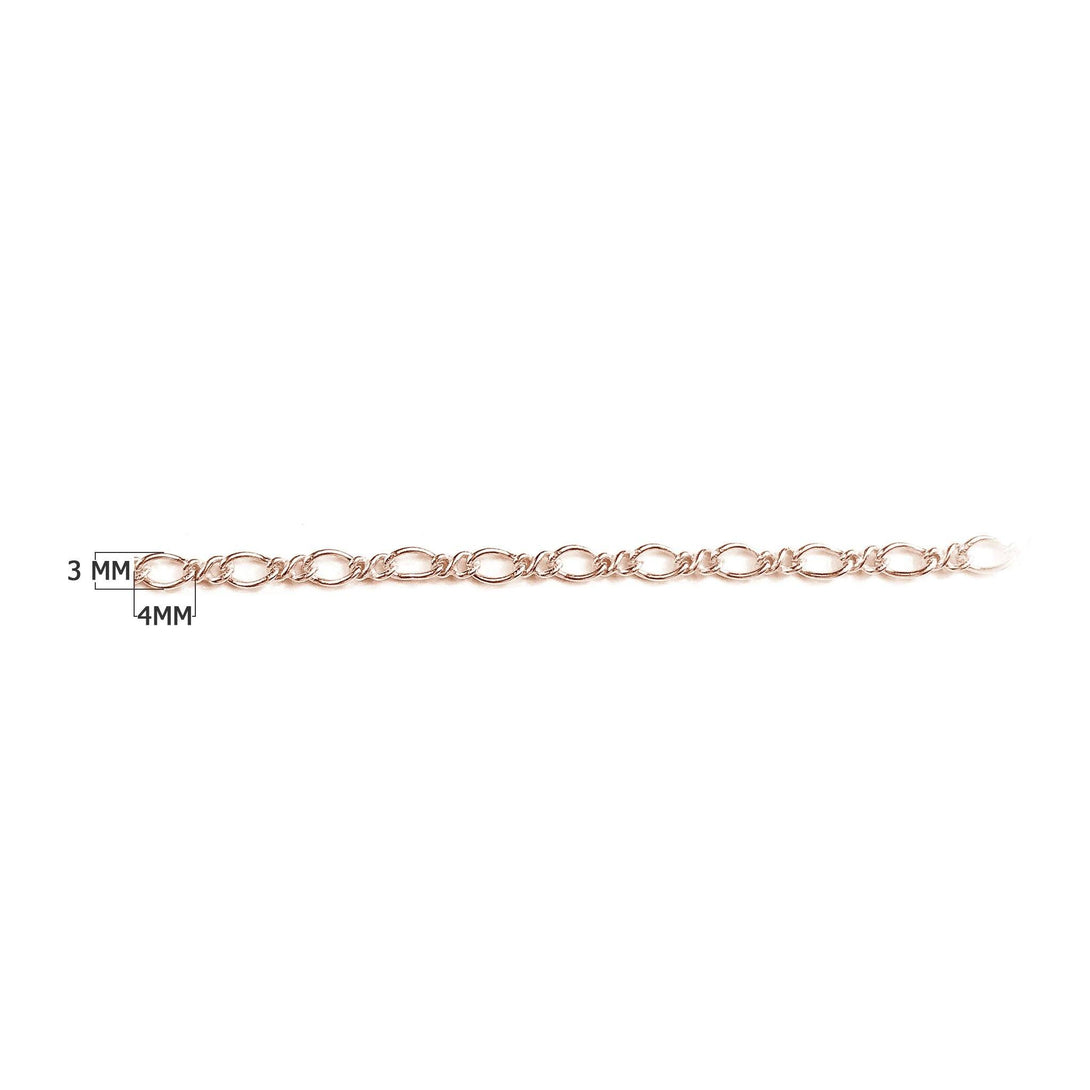CHRG-283-3X4MM Rose Gold Overlay Beading & Extender Chain Beads Bali Designs Inc 