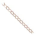 Rose gold overlay over copper oval link beading chain with polished finish and bold oval links displayed for wholesale jewelry manufacturing use