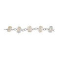 Handcrafted 925 sterling silver Labradorite nugget bead bracelet with natural iridescent gemstone made in India