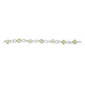 Silver overlay copper linked chain with Peridot Quartz handcrafted jewelry connector India