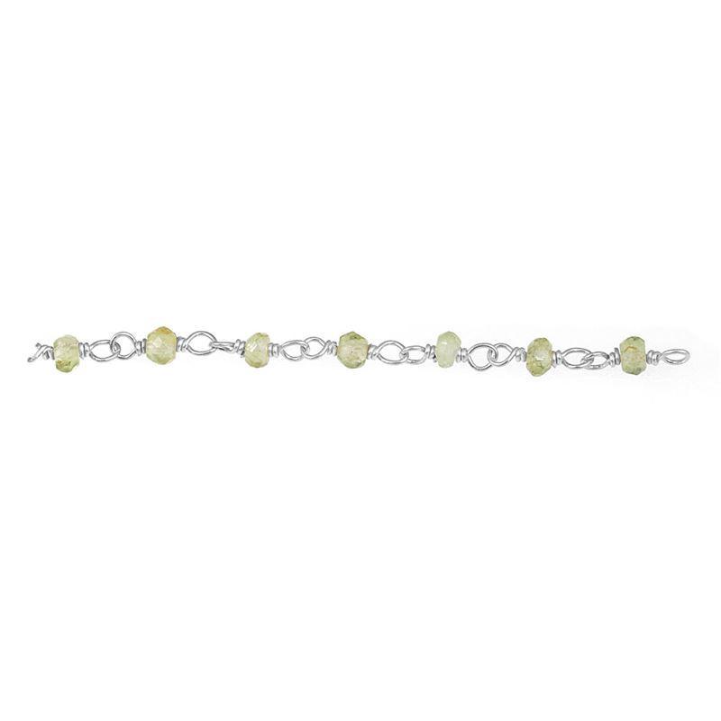Silver overlay copper linked chain with Peridot Quartz handcrafted jewelry connector India
