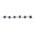 Handcrafted 925 sterling silver black spinel faceted bead bracelet with polished finish made in India