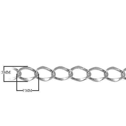 CHSF-100-5X7MM Silver Overlay Beading & Extender Chain Beads Bali Designs Inc 