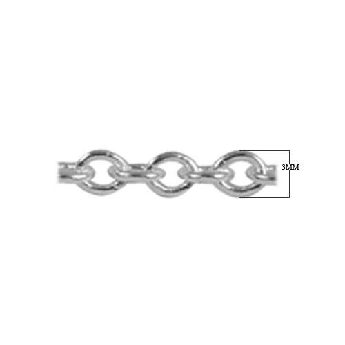 CHSF-103-3MM Silver Overlay Beading & Extender Chain Beads Bali Designs Inc 