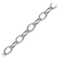Silver overlay over copper oval link chain with polished finish and smooth interconnected links displayed for wholesale jewelry manufacturing and production use