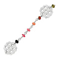 Silver overlay over copper tourmaline beading chain with polished finish and multicolor faceted beads displayed for wholesale jewelry manufacturing use