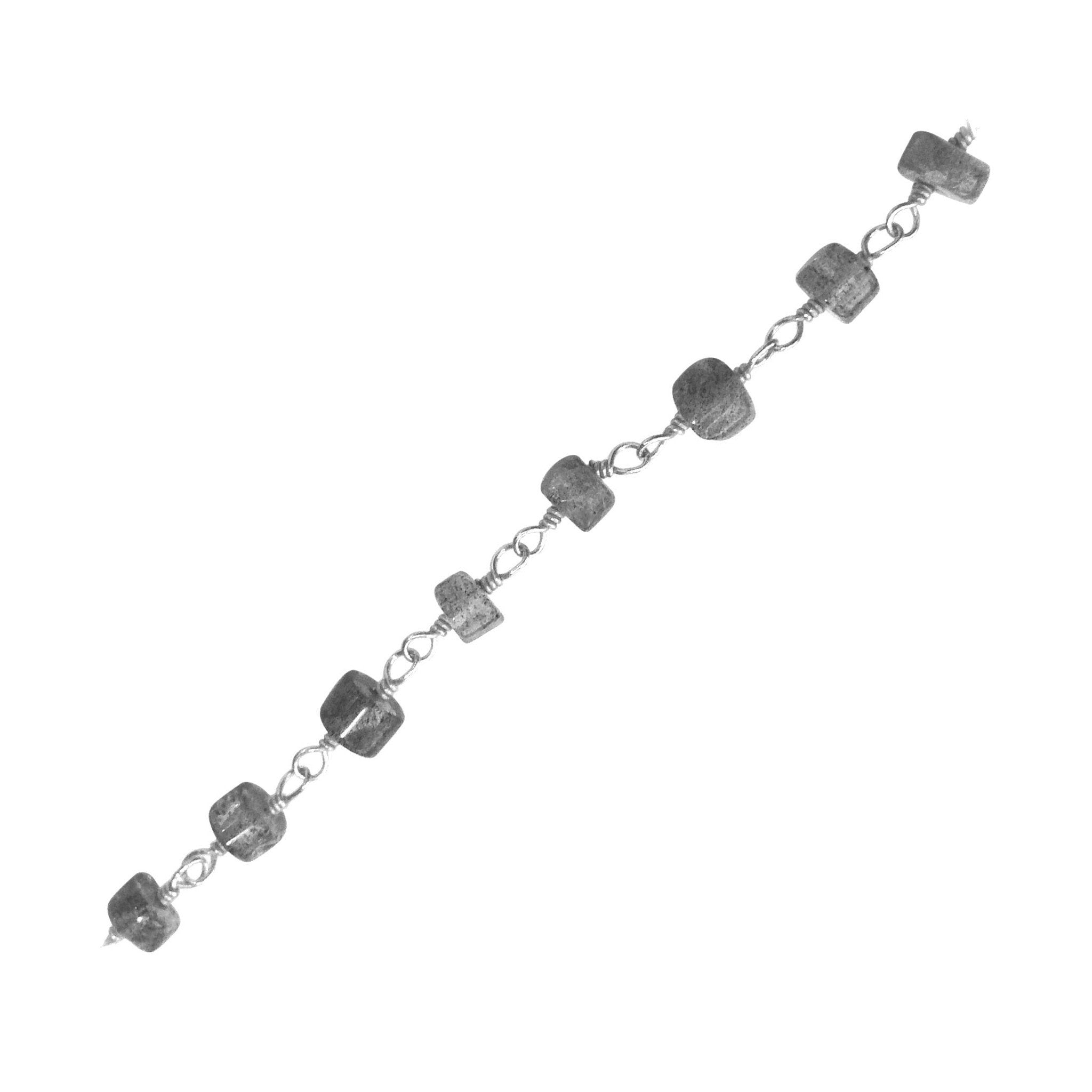 CHSF-186-LB Silver Overlay Beading & Extender Chain With Labradorite Beads Bali Designs Inc 