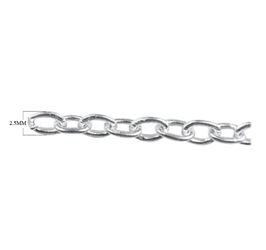 CHSF-213-2.5MM Silver Overlay Beading & Extender Chain Beads Bali Designs Inc 