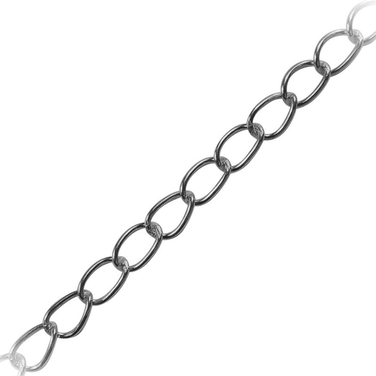 Silver overlay over copper beading and extender chain with polished oval links displayed for wholesale jewelry manufacturing and bulk production applications