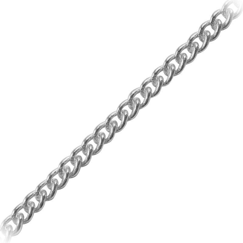 Silver overlay over copper beading and extender chain with polished curb links displayed for wholesale jewelry manufacturing and bulk production applications